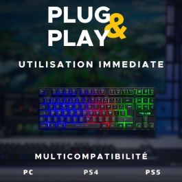 Teclado para juegos - The G-Lab - KEYZ CESIUM TKL WIRELESS - inalámbrico - azerty - Negro Teclado para juegos - The G-Lab - KEYZ CESIUM TKL WIRELESS - inalámbrico - azerty - Negro