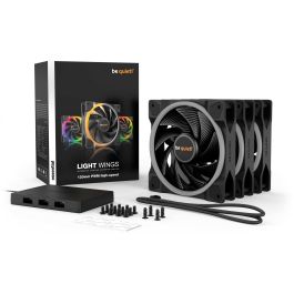 Be Quiet! LIGHT WINGS 120mm PWM high-speed ARGB Triple-Pack Ventilador 12cm 2500 RPM Negro 3 Unidades