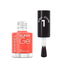 Rimmel London Kate Super Gel Esmalte de Uñas #047-Spiced Coral 12 ml Efecto Gel Profesional Larga Duración