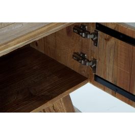 DKD Home Decor Mueble TV Alpino de Madera Reciclada Natural con 1 Cajón, 2 Puertas y 1 Estantería - 180x45x60 cm