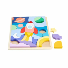 Fisher-Price Puzzle Madera Espacio con 42 Piezas para Niños 3 Años