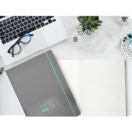 Antartik Cuaderno A4 Hojas Lisas Gris y Turquesa, Tapa Dura, 100 Hojas 80gr FSC