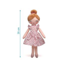 KioKids Muñeca de Trapo Multicolor con Vestido Floral para Bebés +10 Meses, Suave y Ligera, Poliéster