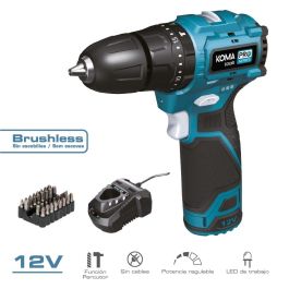 Kit maletín taladro percutor brushless 12 v con accesorios, bateria y cargador Precio: 62.50000053. SKU: B17Y8L2KL7