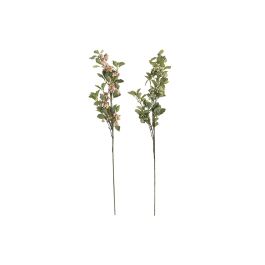 DKD Home Decor Rama Verde Naranja Tacto Real Seda Pe 12 x 89 x 12 cm (12 Unidades)