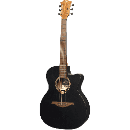 LAG Guitarra Acústica Electroacústica Lâg Auditorium Cutaway Tramontane 70 A/E Negro Satinado Tapa Abeto Engelmann Macizo