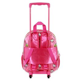 Hello Kitty Mochila 3D Pequeña con Ruedas Infantil Funny Rosa - 7L (10x25x30 cm)