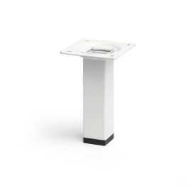 Rei Pata cuadrada para muebles de acero en blanco 2,5x2,5x10cm mod.400g