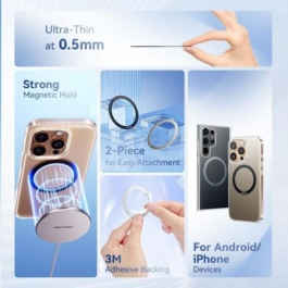 Vention KQOB0 Pack 2 Pegatinas Universales de Metal Magnéticas para Anillos y Soportes de Smartphone/Tablet