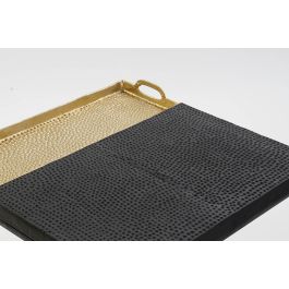 DKD Home Decor Mesa Centro Dorado Negro Acero Aluminio 61 x 61 x 49 cm