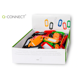 Q-connect Llavero portaetiquetas, 100 unidades, colores surtidos