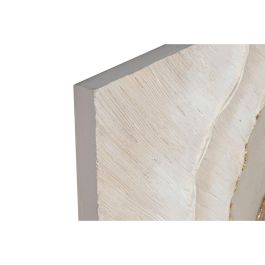 DKD Home Decor Cuadro Scandi Abstracto de Lienzo y MDF Blanco/Marrón 3 x 100 x 50 cm (2 Unidades)
