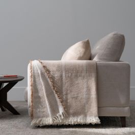 Colcha Cuadros Camel Algodón 280 X 260 cm