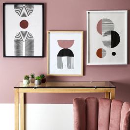 Home Deco Factory Cuadro Decorativo Natural 45x60 cm Madera MDF Cristal Papel Blanco Negro