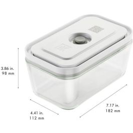 Zwilling Fresh&Save Set 3 Cajas de Vacío Rectangulares de Vidrio con Tapa Gris/Transparente - Apto Horno y Lavavajillas