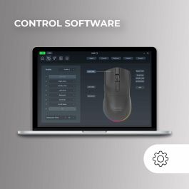 Mars Gaming MM-T3 Ratón Inalámbrico Tri-Mode RGB 14400 DPI Ultraligero 67g con Base Magnética Blanco