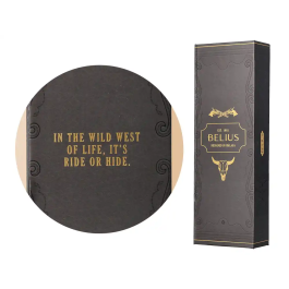 Belius Wild West Bolígrafo Aluminio Negro Dorado Tinta Azul Caja Diseño