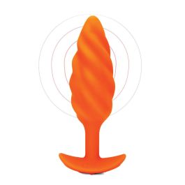 Plug Vibrador Anal B-Vibe Swirl Texture Naranja Plug Vibrador Anal B-Vibe Swirl Texture Naranja