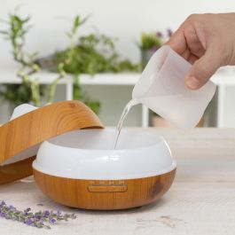 Humidificador Difusor de Aromas con LED Multicolor Wooden-Effect InnovaGoods Humidificador Difusor de Aromas con LED Multicolor Wooden-Effect InnovaGoods