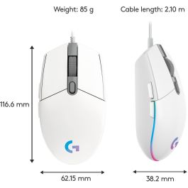 Logitech G203 Lightsync Ratón Gaming Blanco