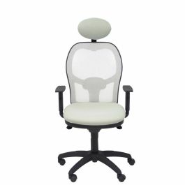 PIQUERAS Y CRESPO Silla Jorquera malla blanca asiento bali gris claro con cabecero fijo PIQUERAS Y CRESPO Silla Jorquera malla blanca asiento bali gris claro con cabecero fijo