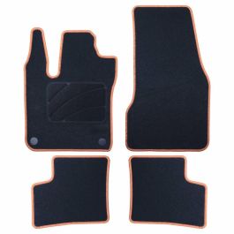 Car Lux OCCRT0048YE Alfombrillas Coche a Medida para Renault Twingo (2014-2019) 5 Piezas Velour Ribete Amarillo con Anclaje Original y Talonera