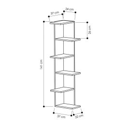 Estantería de Esquina Alexandra House Living Roble Madera MDP 37 x 141 x 24 cm 4 Estantes