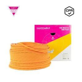 Nanocable Bobina Cable de Red CAT.7 LSZH SFTP PIMF AWG23, 10GBase-T, 600 MHz, PoE, 100 m, Naranja, Ref. 10.20.1700-100