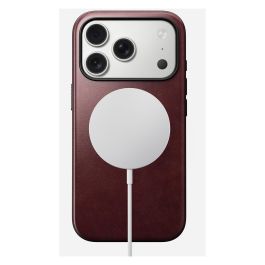 Nomad Modern Leather Case para Apple iPhone 17 Pro - Funda de Cuero Horween Chromexcel Color Burdeos, Compatible con MagSafe