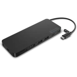 Lenovo USB-C Slim Travel Dock - Adaptador Portátil con Expansión de Puertos, Soporte para Pantallas de Alta Resolución y Carga Óptima