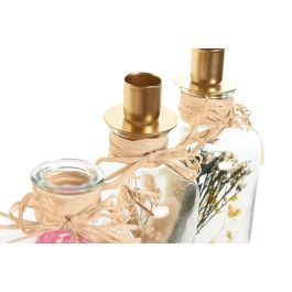 DKD Home Decor Portavelas Shabby Fucsia Crema 8 x 19 x 8 cm