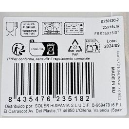 La Mediterranea Fuente Rectangular Blur Elite Brillo 25 x 15 cm (18 Unidades)