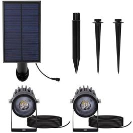 Focos solares dobles 2 en 1 para pegar o fijar - LUMISKY - ROUNDY - H27 cm - LED blanco frío