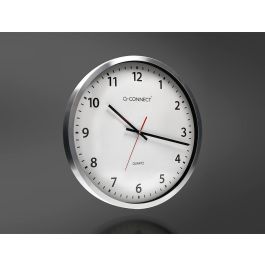 Reloj Q-Connect De Pared Plastico Oficina Redondo 50 cm Marco Cromado