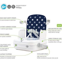 Silla elevadora para bebé para mesa de comedor - BENBAT - Portátil y lavable - Fácil de plegar - Arnés de seguridad ajustable - Azul marino Silla elevadora para bebé para mesa de comedor - BENBAT - Portátil y lavable - Fácil de plegar - Arnés de seguridad ajustable - Azul marino