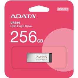ADATA UR350 Memoria USB 256 GB, USB-A 3.2 Gen 1 (5 Gbit/s), 100 MB/s Lectura, Negro/Plata