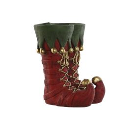 DKD Home Decor Macetero Navideño Tradicional de Magnesia Rojo, Verde y Dorado con Diseño de Botas de Elfo - 29 x 38 x 31.5 cm Precio: 42.58999987. SKU: B19L8GXSC5