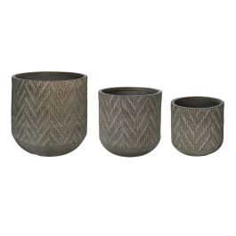 DKD Home Decor Macetero Gris Marron Magnesia Fibra vidrio 51 x 51 x 51 cm Set de 3 Precio: 128.95000008. SKU: B135SYSVEL