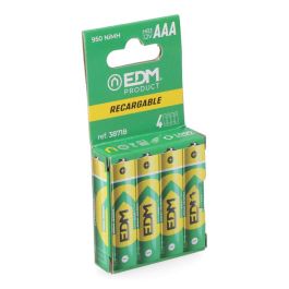 Edm Pila Recargable HR03 AAA Eco-Series 950mAh 1.2V Ø10.5 x 44.5 mm Pack 4 Unidades