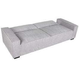 DKD Home Decor Sofá Cama Moderno de Pana y Poliéster Desmontable Gris Claro, Medidas 230 x 94 x 75 cm, Altura Asiento 41 cm