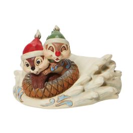 Enesco Figura Disney Chip & Dale de Resina de Piedra, 5.5 cm, Hecho a Mano