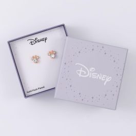 Disney Pendientes Minnie Mouse Bañados en Plata 18 ct Oro Rosa Piedras Engarzadas Oficial