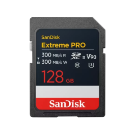 SanDisk SDSDXDM-128G-GN4IN Tarjeta de Memoria SDXC Extreme PRO 128 GB UHS-II U3 V90, 300 MB/s Lectura/Escritura Precio: 164.49999973. SKU: B1AJSBDV6M