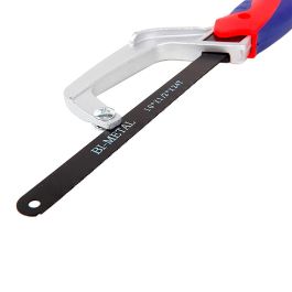 Workpro Mini Sierra de Arco de Aluminio 250 mm, Mango Ergonómico de Goma, Hoja Bimetálica 24 tpi