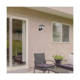 RABALUX RAB-7146 Aplique Exterior Paravento 1xE27 IP44 Negro Aluminio Cristal Transparente Clásico para Terraza