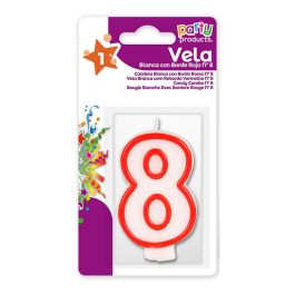 Best Products Vela N° 8 Repostería Cera Rojo / Blanco