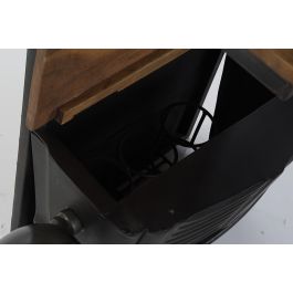 DKD Home Decor Botellero Vintage de Pared Gris Oscuro 30 x 104 x 83 cm, Mueble Bar con 3 Estantes de Hierro y Madera de Acacia