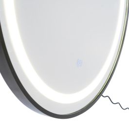 Espejo con Luz Led Negro Decoración 60 X 3 X 60 cm