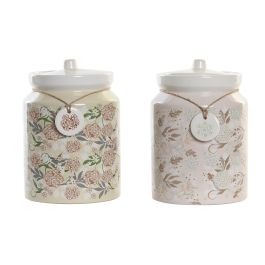 DKD Home Decor Bote Tradicional de Dolomita Verde Beige - 2,35 L, Pack 2 Unidades, Apto Lavavajillas, 15x21x15 cm