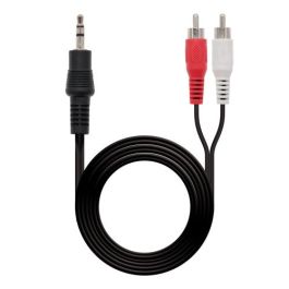 NANO CABLE Cable Audio Jack 3.5mm a 2x RCA Macho, 1.5m Negro